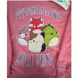 Original SQUISHMALLOWS NWT "SQUISHMALLOWS NO. 1 FAN" Pink Youth 7/8 M